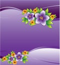 Purple floral background with dew-drop