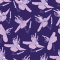 Purple Floral Flower Fabric Pattern Design