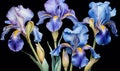 Purple blooming gardening petal plant flower nature blue background blossom iris Royalty Free Stock Photo