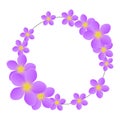 Purple floral frame isolated Royalty Free Stock Photo