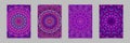 Purple floral garden mandala flyer background design template set