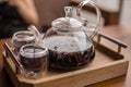 Purple floral herbal tea