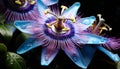 The purple flower beauty in nature reflects elegance and growth generated by AI