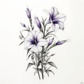 Purple Flower Bouquet: A Flora Borsi Inspired Tattoo Drawing