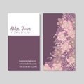 Purple flower business cards template