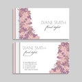 Purple flower business cards template