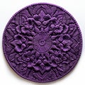Purple Flower Carving: Unique 3d Linen Pattern Sculpture