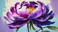 purple flower close-up pastel oil pallet knife paint painting on canvas Generative AI Royalty Free Stock Photo