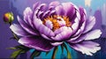 purple flower close-up pastel oil pallet knife paint painting on canvas Generative AI Royalty Free Stock Photo