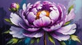 purple flower close-up pastel oil pallet knife paint painting on canvas Generative AI Royalty Free Stock Photo