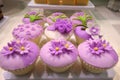 Purple flower cupcakes