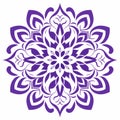 Purple Flower Mandala Design: Monochromatic Indian Art With Thai Influence