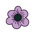 Purple flower nature decoration ornament icon Royalty Free Stock Photo