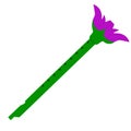 Purple flower reedpipe flute made of flower, leaves with a isolated on white background in vector Royalty Free Stock Photo