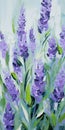 Superior Quality Purple Flowers Oil Painting With Intricate Details Royalty Free Stock Photo