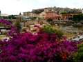 Remains of Hadrian`s Library in Plaka District. Monastiraki square, Athens Greece