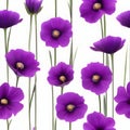 Purple flowers on a white background, whitespace border. AI-Generated.