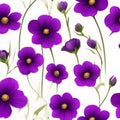 Purple flowers on a white background, whitespace border. AI-Generated.