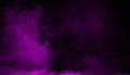 Purple fog effect on isolated black background for text or space. Texture smoke Royalty Free Stock Photo