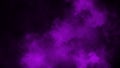 Purple fog and mist effect on black background. Smoke texture . Design element Royalty Free Stock Photo