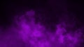 Purple fog and mist effect on black background. Smoke texture . Design element