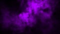 Purple fog and mist effect on isolated black background for text or space Royalty Free Stock Photo