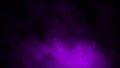 Purple fog and mist effect on isolated black background for text or space Royalty Free Stock Photo