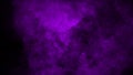 Purple fog and mist effect on isolated black background for text or space Royalty Free Stock Photo