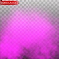 Purple Fog or smoke color isolated transparent special effect. Royalty Free Stock Photo