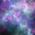 Purple fractal sky with stars and clouds Royalty Free Stock Photo