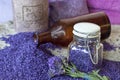 Purple Fragrant Lavender Blossom And Salt Still Life Royalty Free Stock Photo