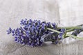 Purple Fragrant Lavender Blossoms On Wood Royalty Free Stock Photo