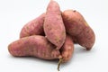 Purple fresh sweet potato on white Royalty Free Stock Photo