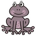 Purple frog, funny vector illustration, cartoon, eps. Royalty Free Stock Photo