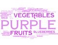 Purple fruits and vegetables - word cloud Royalty Free Stock Photo