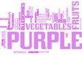Purple fruits and vegetables - word cloud Royalty Free Stock Photo