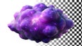 Purple galaxy cloud, cosmic nebula space element png transparent image Generative AI