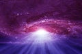 Purple galaxy in deep space. Elements of this image were furnished by NASA Royalty Free Stock Photo