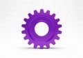 Purple gear on white background isolated on white background Royalty Free Stock Photo