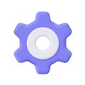 Purple gear with white center. Technology, engineering, system settings, repair, service, process optimization Royalty Free Stock Photo