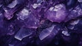 Purple Gemstone Formation in Natural Background with Sparkling Crystal Shiny Rock