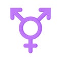Purple gender symbol of bisexual