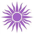 Purple Geometric Sun Graphic Design Element Royalty Free Stock Photo