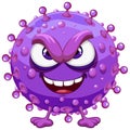 Purple Germ Virus Monster Cartoon Character