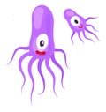 Purple germs. Cartoon pathogen characters. Funny creatures Royalty Free Stock Photo