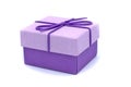 Purple gift box with a purple bow Royalty Free Stock Photo