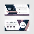 Purple Gift voucher template with colorful pattern, cute gift voucher certificate coupon