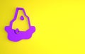 Purple Glacier melting icon isolated on yellow background. Minimalism concept. 3D render illustration