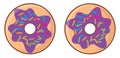 Purple glazed donuts, icon