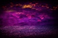 Purple glitter lights background. defocused. Royalty Free Stock Photo